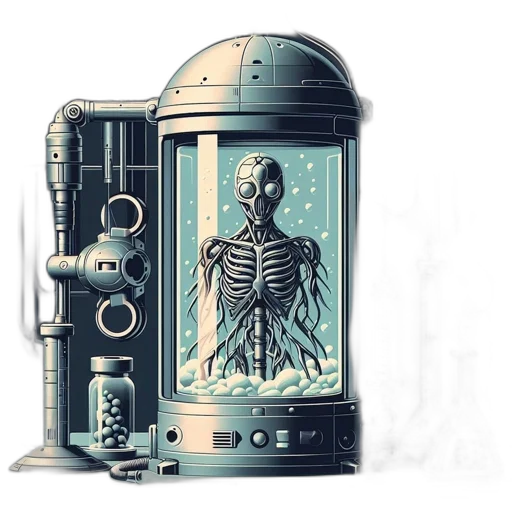 robot, dress, bottle, creature transparent PNG cut-out