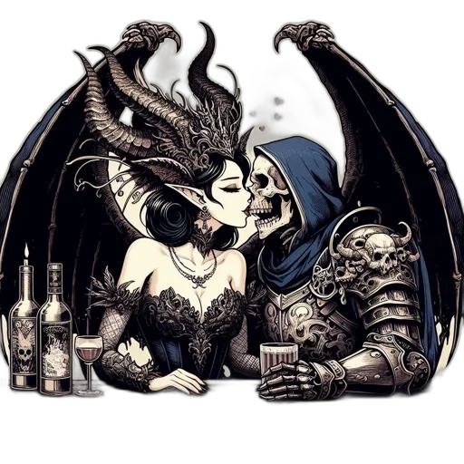 dragon, mask, sword, fantasy art transparent PNG cut-out