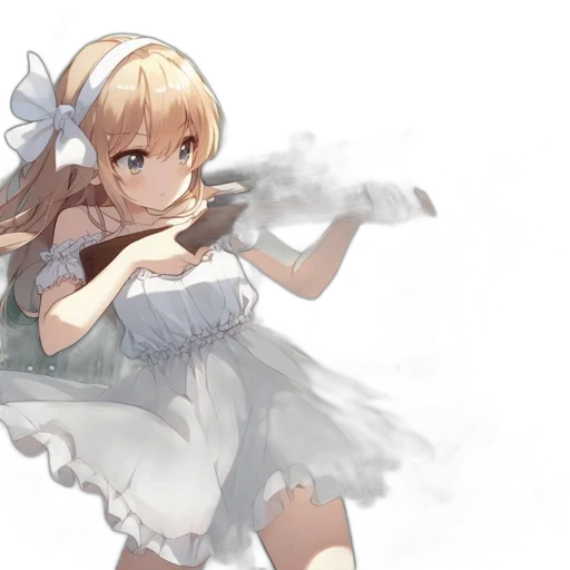 dress, weapon, staff, robot transparent PNG cut-out