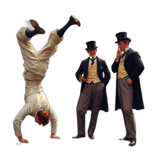 staff, man, white, performs transparent PNG cut-out
