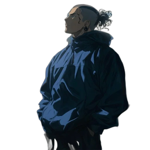 jacket, staff, face, crown transparent PNG cut-out