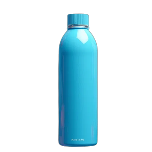 bottle, 3d render, blue, coral transparent PNG cut-out