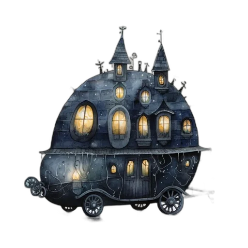 car, concept art, fantasy art, watercolor transparent PNG cut-out