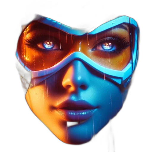 mask, face, robot, cyberpunk transparent PNG cut-out