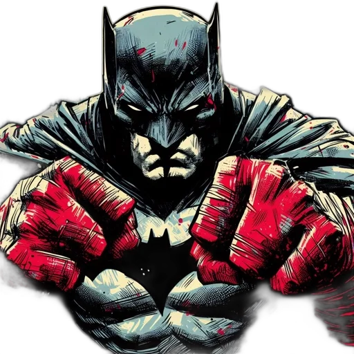 comic book art, concept art, batman, iconic transparent PNG cut-out