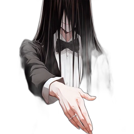 hair, mask, creature, staff transparent PNG cut-out