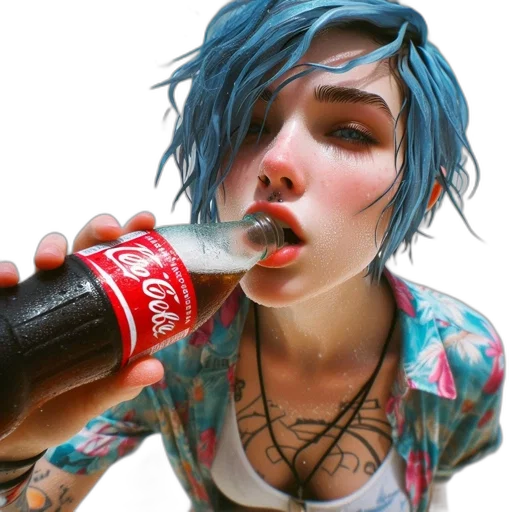 bottle, food, jacket, face transparent PNG cut-out