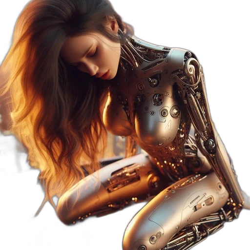robot, jewelry, dress, cyberpunk transparent PNG cut-out