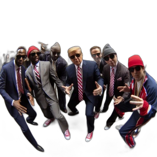 seven, formally-attired, men, pose transparent PNG cut-out