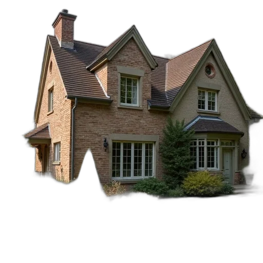 building, 3d render, photorealistic, cottages transparent PNG cut-out
