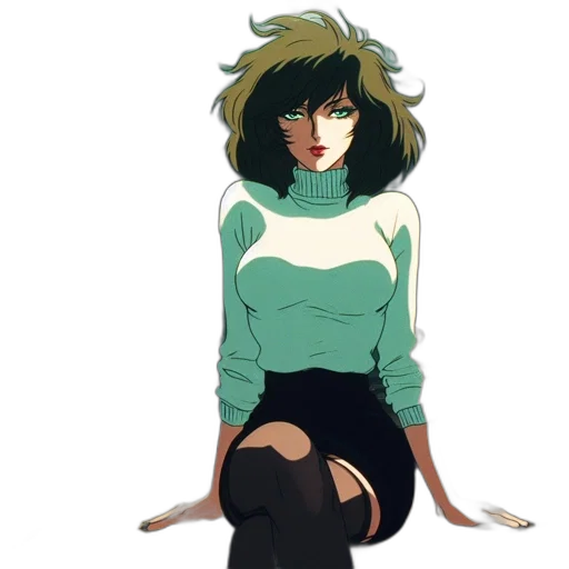 dress, jacket, staff, creature transparent PNG cut-out