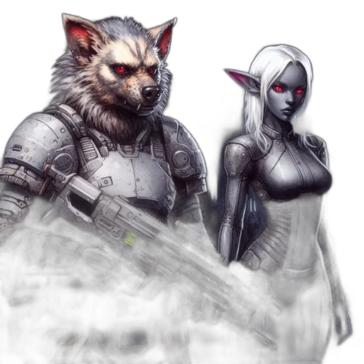fantasy art, concept art, comic book art, cyberpunk transparent PNG cut-out