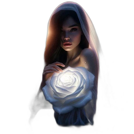 dress, flower, face, mask transparent PNG cut-out