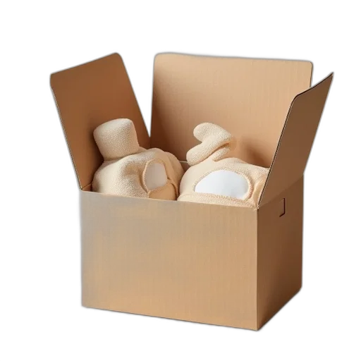 3d render, earth tones, cardboard, packaging transparent PNG cut-out