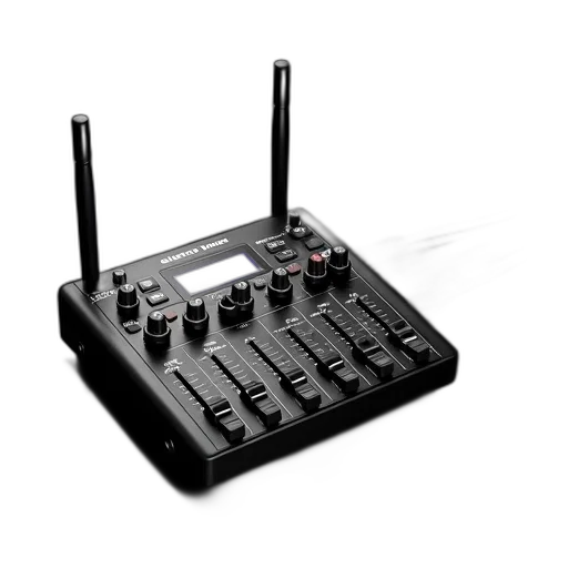 3d render, black, portable, audio transparent PNG cut-out
