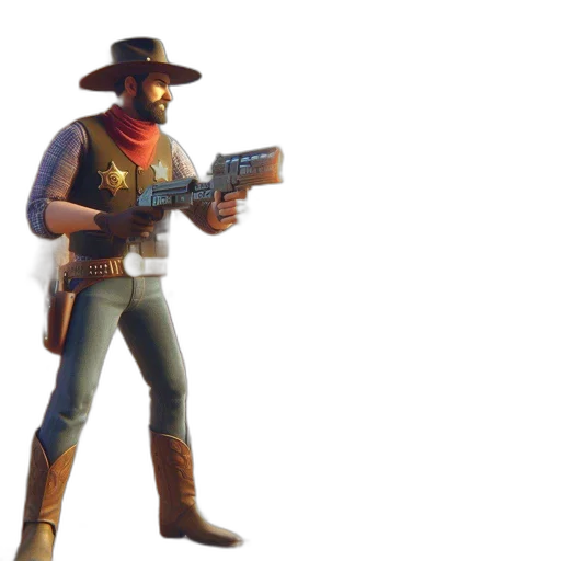 weapon, staff, hat, jacket transparent PNG cut-out