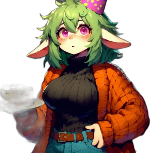 staff, hat, food, creature transparent PNG cut-out