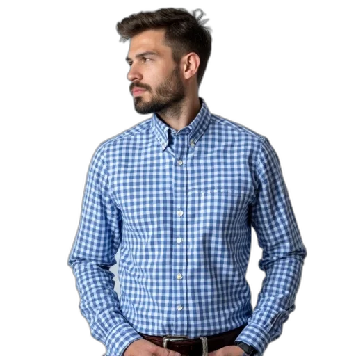 jacket, staff, 3d render, blue transparent PNG cut-out