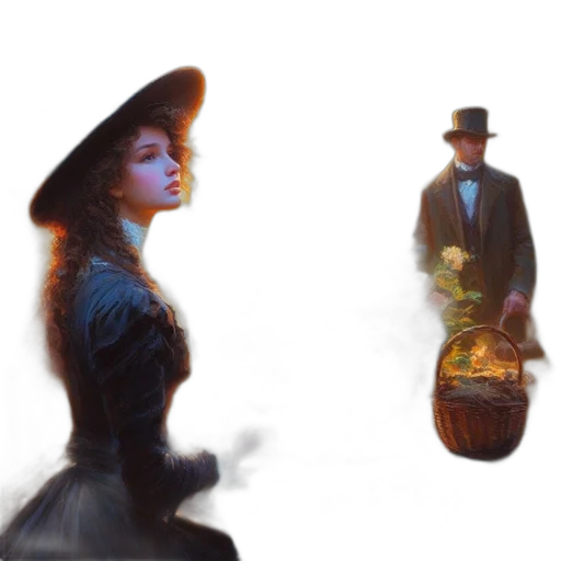 hat, concept art, oil painting, photorealistic transparent PNG cut-out