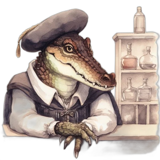 dragon, hat, animal, staff transparent PNG cut-out