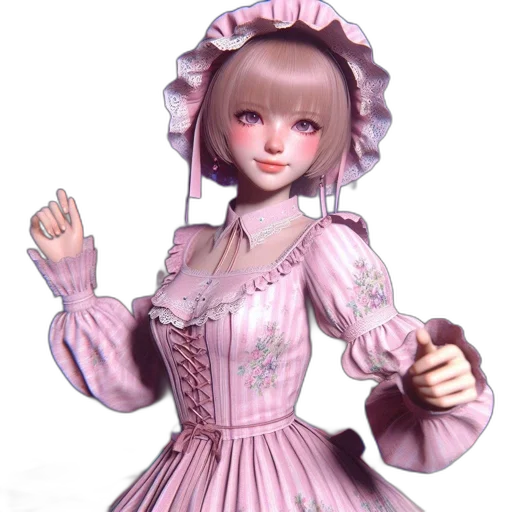 dress, staff, 3d render, concept art transparent PNG cut-out