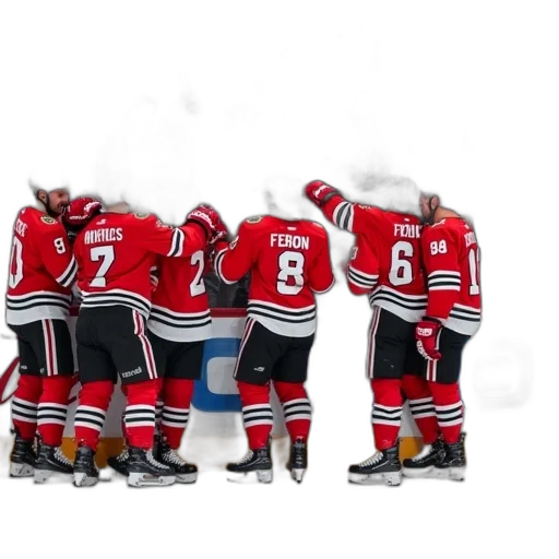 staff, blackhawks, players, celebrates transparent PNG cut-out