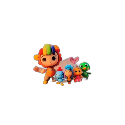 3d render, concept art, five, diverse transparent PNG cut-out