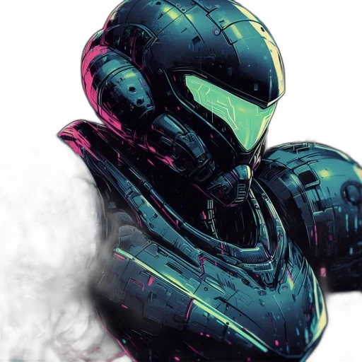 robot, mask, jacket, face transparent PNG cut-out