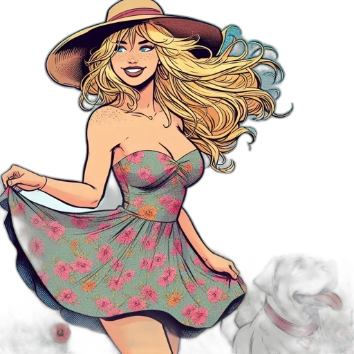 dress, cartoon, watercolor, fantasy art transparent PNG cut-out