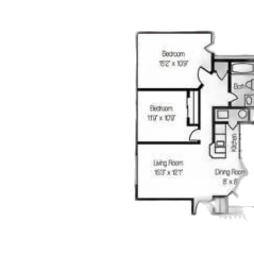 floor, plans, one, two-bedroom transparent PNG cut-out