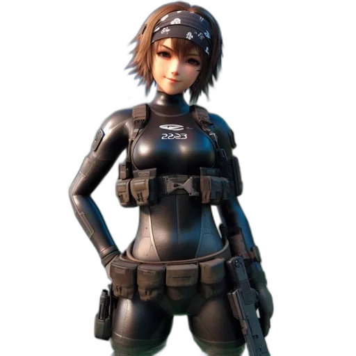 jacket, weapon, robot, face transparent PNG cut-out