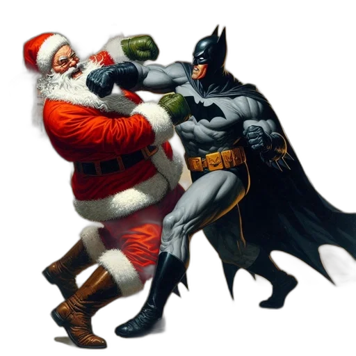 comic book art, concept art, batman, battles transparent PNG cut-out