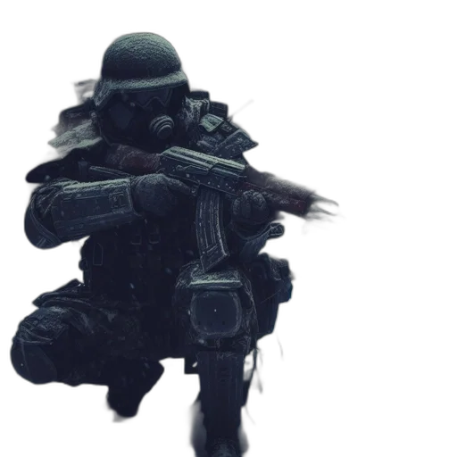weapon, robot, staff, jacket transparent PNG cut-out