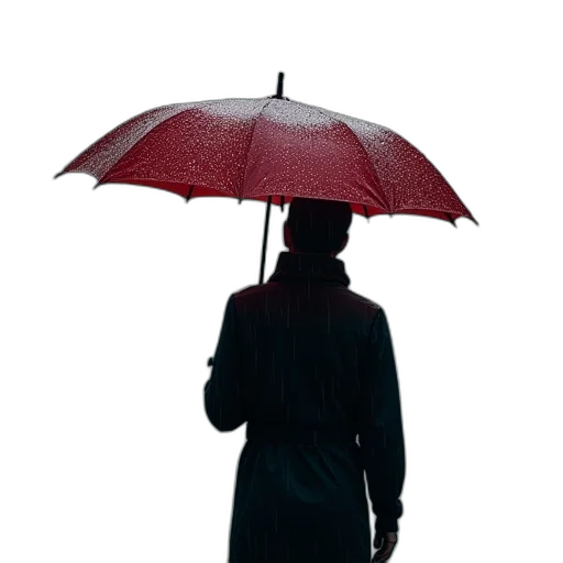 umbrella, jacket, staff, hat transparent PNG cut-out