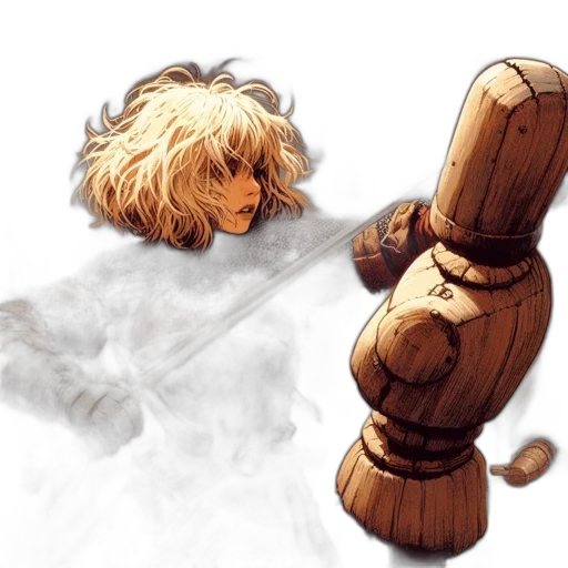 sword, weapon, robot, hair transparent PNG cut-out