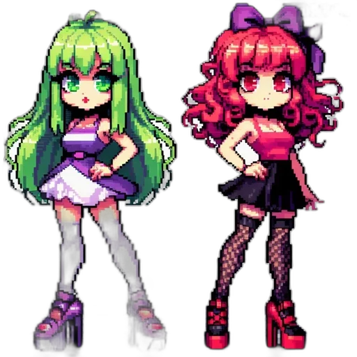 pixel art, anime, concept art, vaporwave transparent PNG cut-out