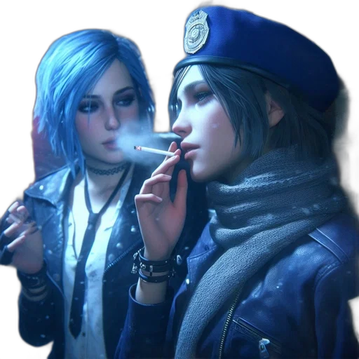 jacket, staff, weapon, face transparent PNG cut-out