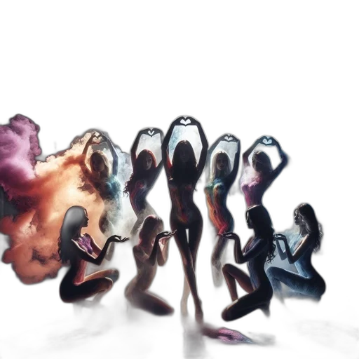 shoes, mask, hair, staff transparent PNG cut-out