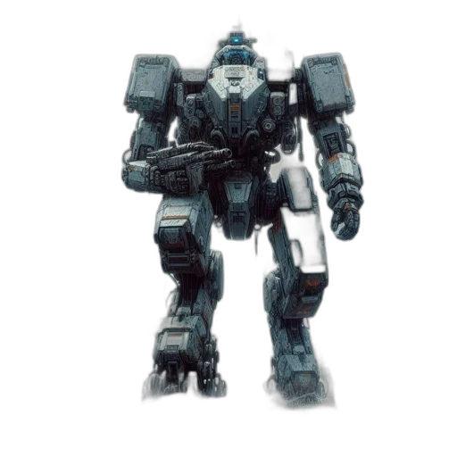 robot, weapon, concept art, 3d render transparent PNG cut-out
