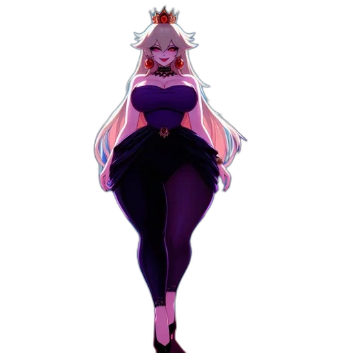 crown, dress, staff, creature transparent PNG cut-out