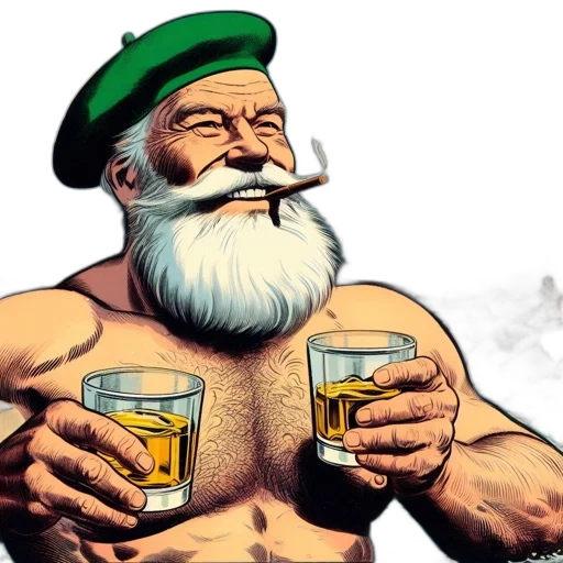 comic book art, concept art, elderly, man transparent PNG cut-out