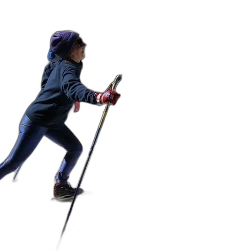 staff, woman, skiing, snow transparent PNG cut-out