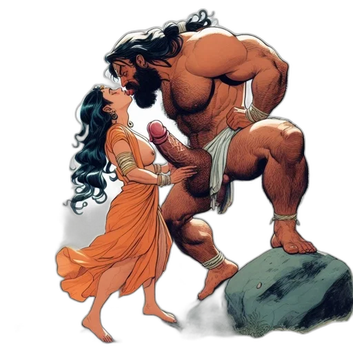 comic book art, concept art, fantasy art, watercolor transparent PNG cut-out