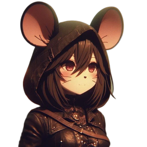 mask, jacket, hat, staff transparent PNG cut-out