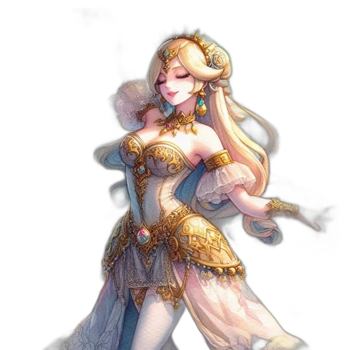 dress, staff, crown, fantasy art transparent PNG cut-out