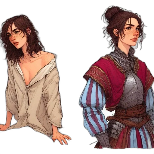 concept art, fantasy art, watercolor, pixel art transparent PNG cut-out