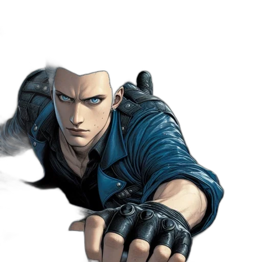 weapon, jacket, comic book art, concept art transparent PNG cut-out