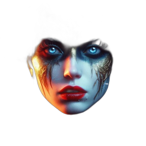 face, mask, fantasy art, photorealistic transparent PNG cut-out