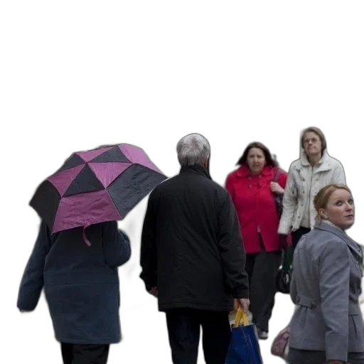 umbrella, jacket, staff, hat transparent PNG cut-out