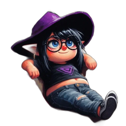 hat, creature, dress, staff transparent PNG cut-out